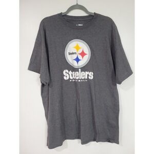 Pittsburgh Steelers Team Apparel Gray Logo Shirt XL  Cotton